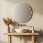 Round White Metal Frame Mirror (Large)