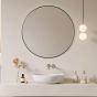 Round Anthracite Metal Frame Mirror (Large)