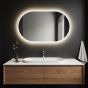 Lozenge Bathroom Mirror with Backlighting (Shaver)