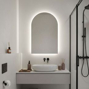 Arch Bathroom Mirror with Backlighting (Shaver)