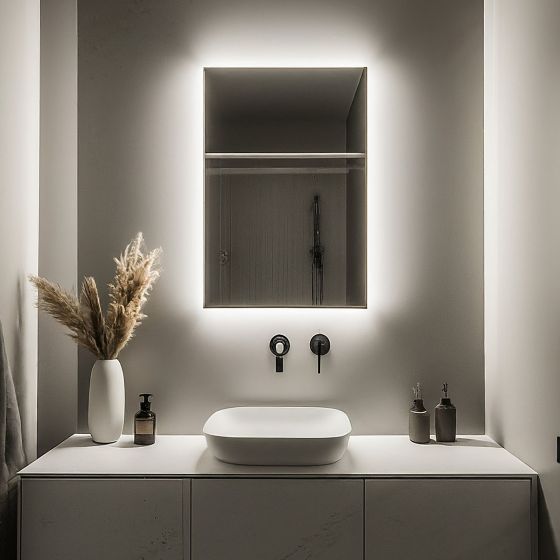 LED Bathroom Mirror with Backlighting (Shaver)